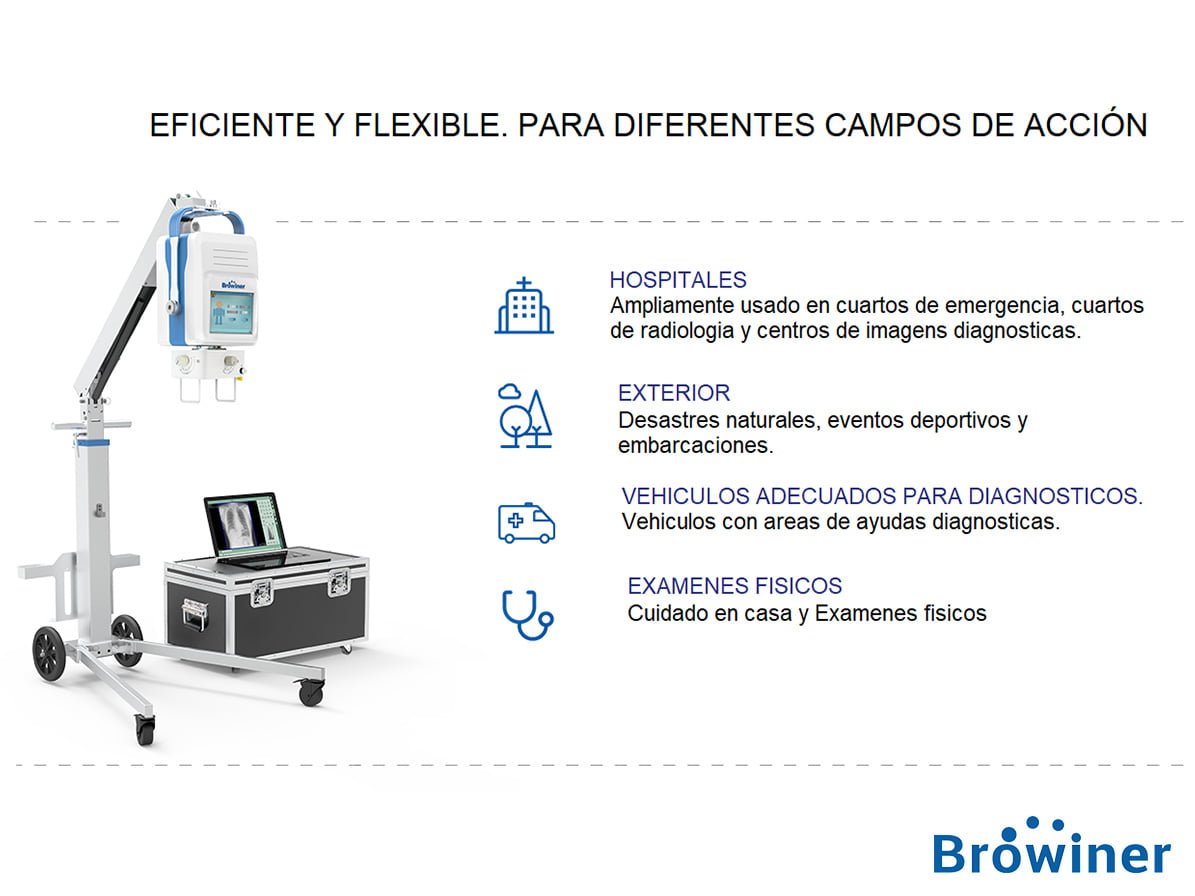Rayos-X Portatil Battle 05P marca Browiner. Comercializado en colombia por B&E Ingeniería médica.