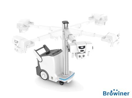 Rayos X portátil Mobile Genius de la marca Browiner, Comercializado en Colombia por B&E Ingeniería Médica,