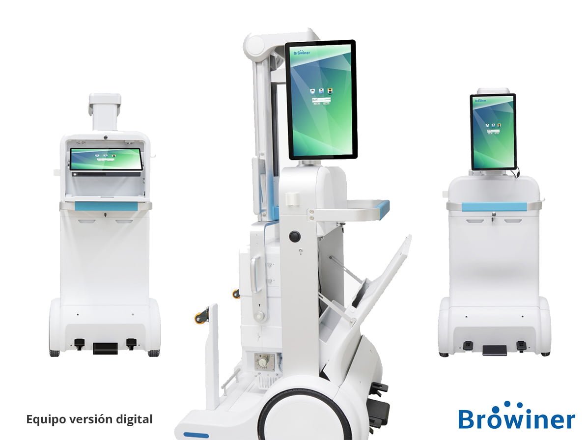Rayos-X Portatil Emer Neo DR de la marca Browiner. Comercializado en Colombia por B&E Ingeniería Médica.