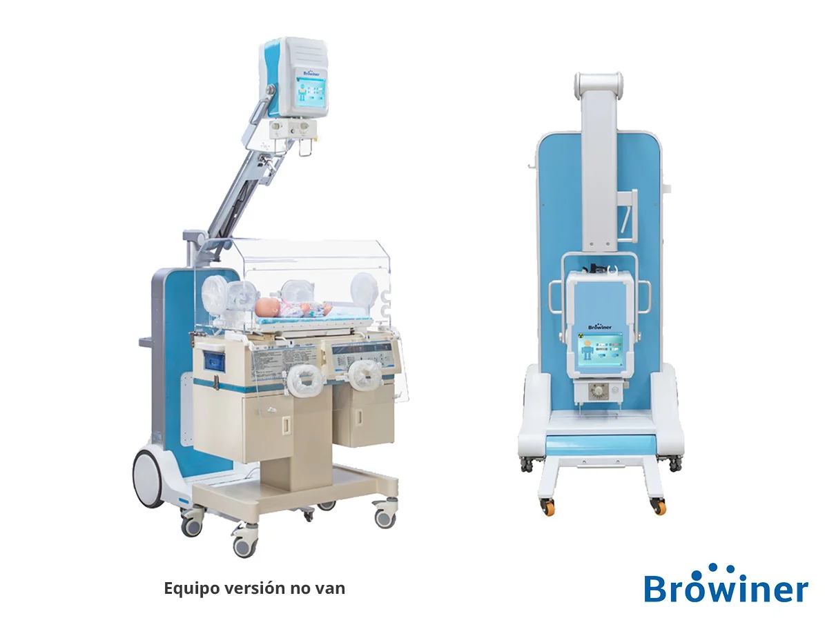 Equipo para Imágenes diagnósticas Rayos-X Portatil Emer Neo DR de la marca Browiner. Comercializado en Colombia por B&E Ingeniería Médica.